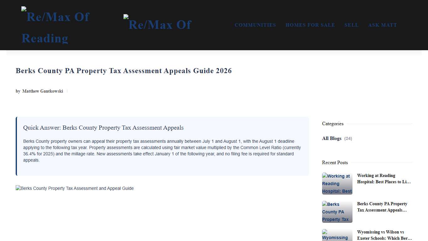 Berks County PA Property Tax Assessment Appeals Guide 2026